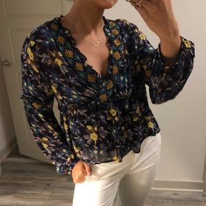 ANTHROPOLOGIE EMBROIDERED BLOUSE